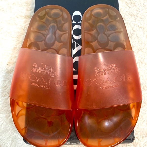 Coach Rubber Slide Tangerine 🍊 - Picture 1 of 5